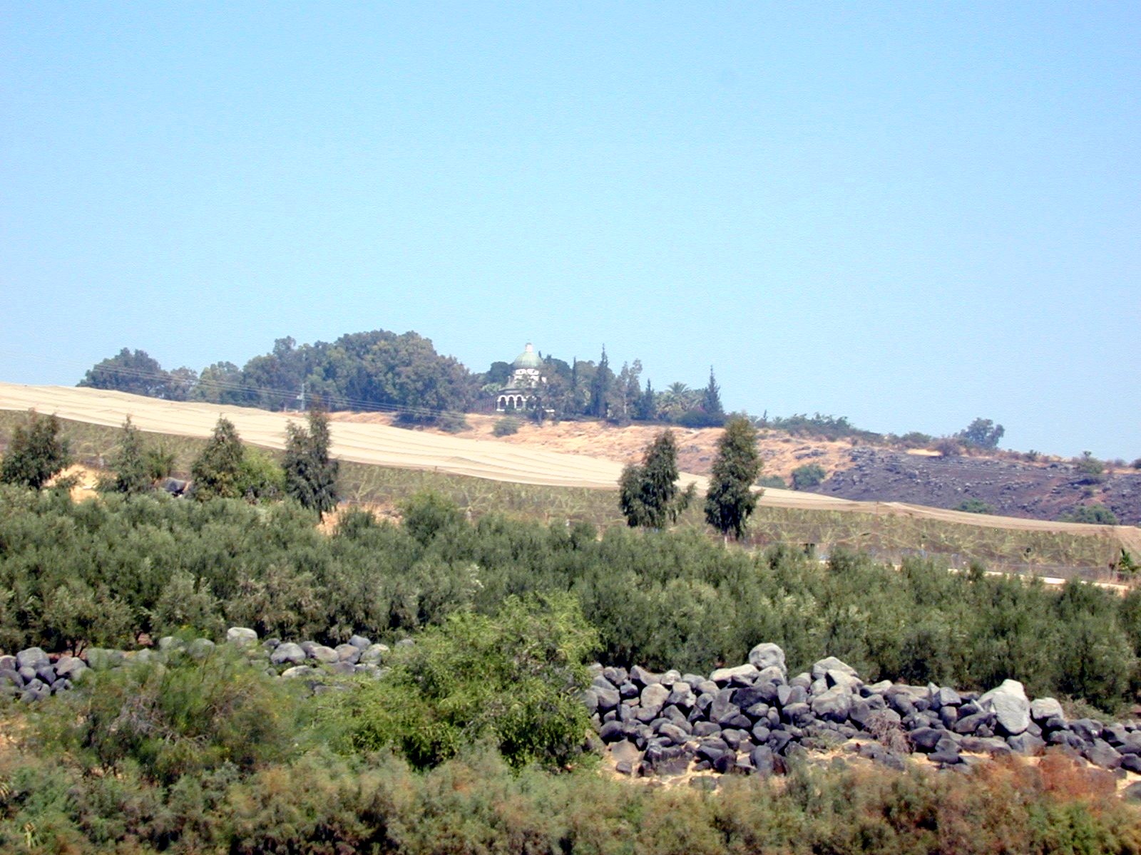 Mount of Beatitudes from the Sea of Galilee - another view